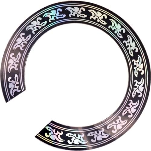 Finest 40 41inch Acoustic Guitar Sound Hole Sticker Decal Black with Chrome Pattern