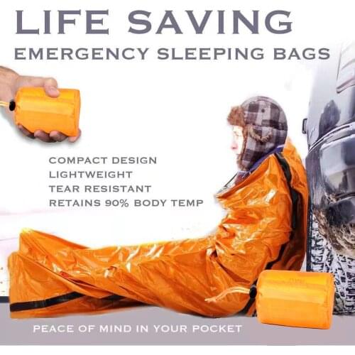 Outdoor Survival Bivy Emergency Sleeping Bag Thermal Keep Warm Waterproof Mylar First Aid Emergency Blanke Camping Survival Gear