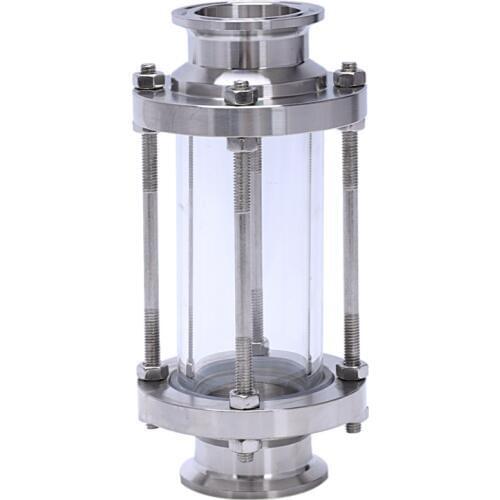 In-Line Sight Glass with Clamp End,Flow Sanitary Straight Sight Glass SUS316 1.5 Inch Tri Clamp Type (Flow Pipe OD 38MM)