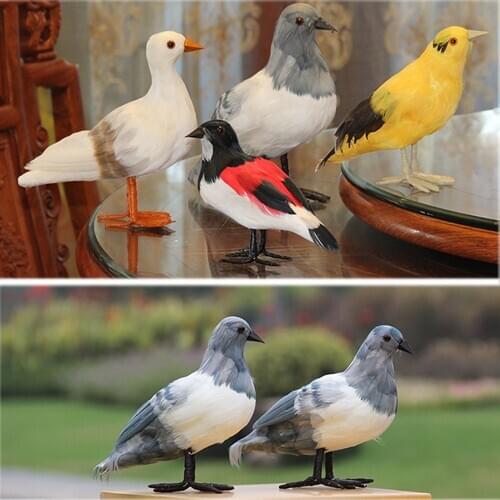 1PC Artificial Doves Pigeon Simulation Ornaments Decorative Feathered Birds Models Craft Model DIY Decor Craft