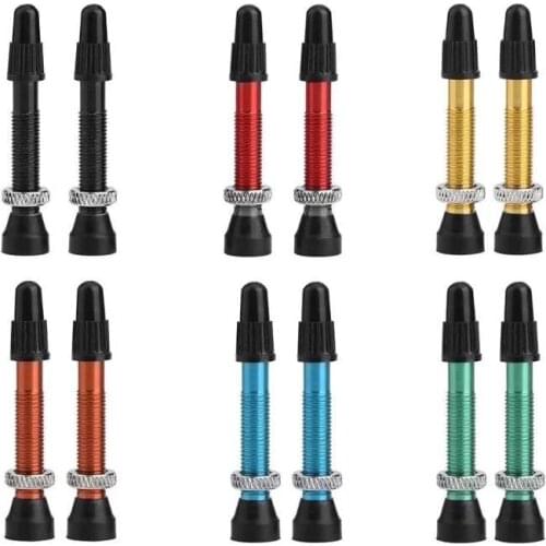 1Pcs Mountain Bike Copper Tubeless Presta Vacuum Valve French Aluminum Tubeless French Valve Stems with Caps Dust Cover O-Ring