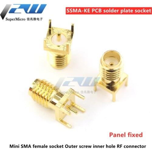 1 pcs RF connector SSMA-KE SSMA-KHD Outer screw inner hole PCB soldering board socket Mini SMA female socket
