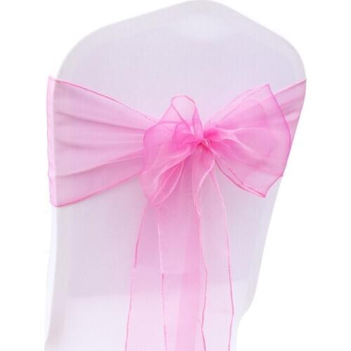 10/50/100pcs Organza Chair Sashes Wedding Chairs Knot Noeud Chaise Mariage Cover Fajas Bows for Christmas Party Home DIY Decorat