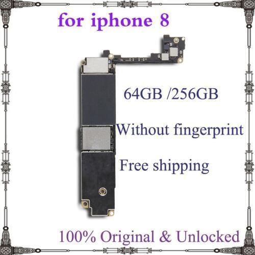 100% Original Motherboard for iphone 8 High quality tested for iphone8 logic board 64GB 256GB Factory Unlocked without touch ID