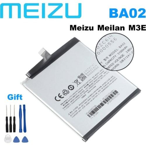 Meizu 100% Original 3100mAh BA02 Battery For Meizu Meilan M3E Phone Latest Production High Quality Battery With Tracking Number