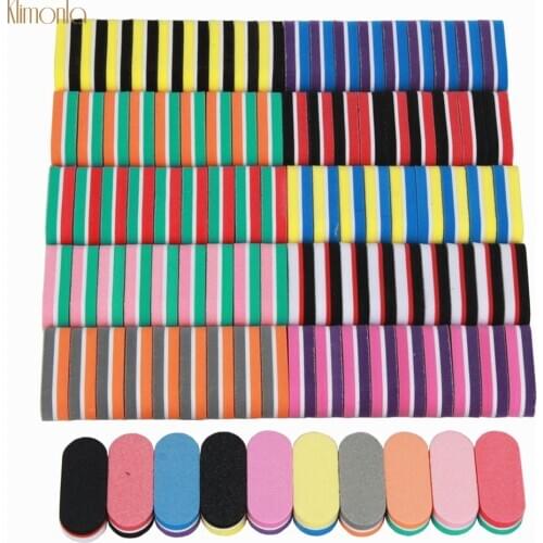 100pcs/bag Mix 10 Style Colorful Mini Nail Buffer Block Professional Sponge Nail Polishing Manicure Care Nail Art Buffers Tools