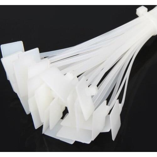 100PCS Muti-purpose Nylon Self-Locking Network Cable Zip Tie Tags Trim Wrap Loop Wire Straps Label