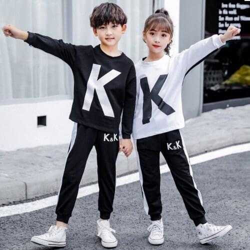 2021 Letter Spring Autumn Girls Clothing Suits Sweatshirts +Pants 2pcs/Set Kids Teenager Outwear Sport Beach School High Quality