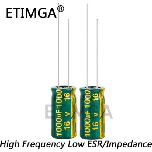 40PCS/LOT 1000uf16V Low ESR/Impedance High Frequency Aluminum Electrolytic Capacitor Size 8*16 16V 1000uf 20