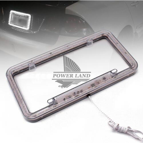 54LEDS Illuminated 12V DC Acrylic U.S. Standard Car Truck License Plate Frame Flashing Light White Universal Fit Free Shipping
