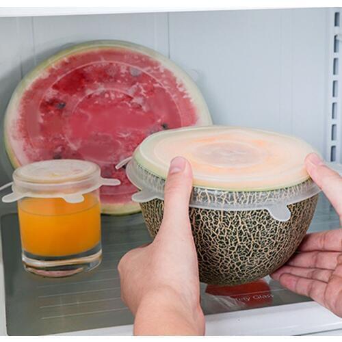 6pcs Silicone Stretch Lids Universal Lid Silicone Bowl Pot Lid Silicone Cover Pan Cooking Food Fresh Cover Microwave Cover