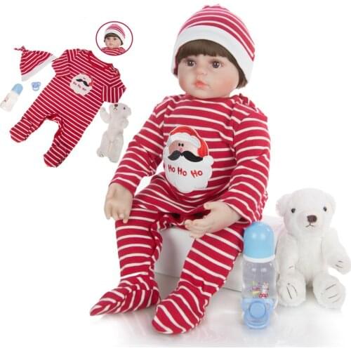 60cm Silicone Reborn Baby Doll Toys Vinyl boy Toddler Babies Like Alive Bebe reborn Girls Bonecas Child Birthday Xmas Gift