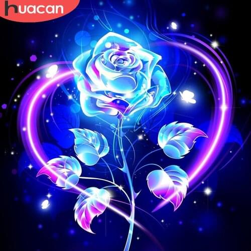 HUACAN 5d Diamond Painting Full Drill Rose Fantasy Flower Mosaic Floral Cross Stitch Embroidery Diamond Art