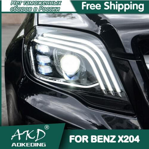 For Car BENZ X204 Headlights 2012-2015 DRL Day Running Light LED Bi Xenon Bulb Fog Lights Car Accessory GLK300 250 350 Head Lamp