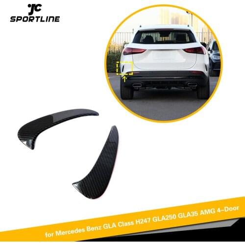 Car Rear Bumper Splitters Canards for Mercedes-Benz GLA Class H247 GLA250 GLA35 AMG 4D 2020 2021 Rear Air Vent Trim Carbon Fiber