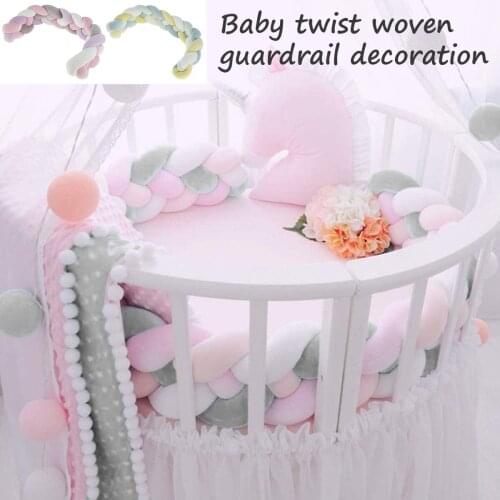 1M Customized Length Knot Newborn Bumper Long Weaving Knotted Braid Pillow Baby Bed Bumper In The Crib Infant Room Decor