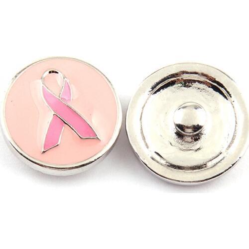 Free shipping hot selling 1.8-2cm pink ribbon enamel charm DIY button metal charms