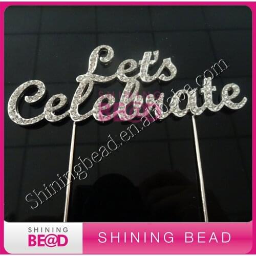 Free Shipping,Celebrate Rhinestone Wedding Cake Topper, Wedding Celebrate Cake Topper free shipping