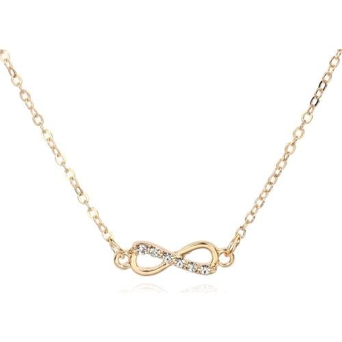 Noble Temperament Women Jewelry Set Fashion Hollow 8 Word Diamond Bow Necklace Bracelet Anklet Combination For Ladies Gifts