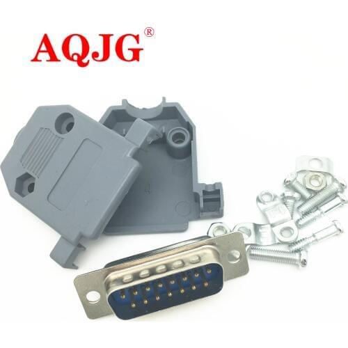 DB15 connector 2 row hole/pin female Male plug port socket adapter D Sub DP15 +shell