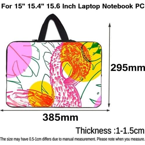 For CHUWI LapBook Plus 15.6" Huawei Matebook D15 Women Carrying Sleeve Bag Pretty Flamingo Pattern Notebook Laptop PC Case Cover