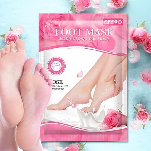 EFERO 30Packs Rose Whitening Feet Mask Peeling Dead Skin Calluses Pedicure Socks Moisturizing Foot Patch Exfoliating Foot Mask