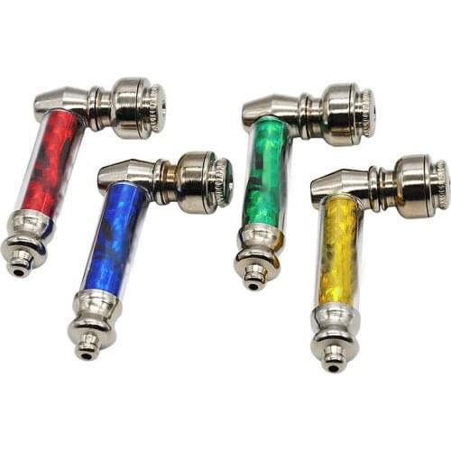 Mini Metal Smoke Pipes Smoking Pipe Herb Tobacco Pipes with Lid Random Color NW