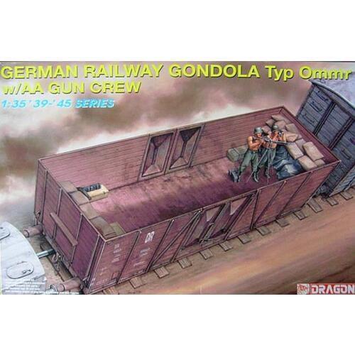 DRAGON 6086 1/35 German Railway Gondola Type Ommr w/AA Gun Crew - Scale Model Kit
