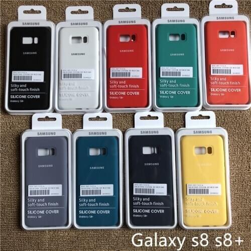 Original Samsung Galaxy s8 s8plus Case Bottom Closed Silky Silicone Cover Soft-Touch Full Protective For S8+ With Box