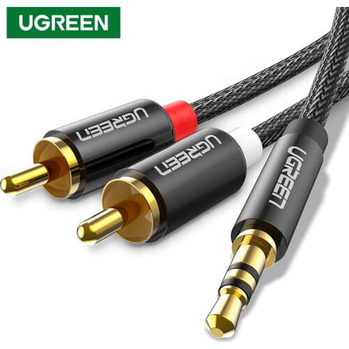 Ugreen RCA Cable HiFi Stereo 2RCA to 3.5mm Audio Cable AUX RCA Jack 3.5 Y Splitter for Amplifiers Audio Home Theater Cable RCA