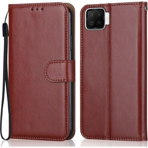 Luxury Leather Case for On OPPO F17 Wallet Stand Flip Case Phone Bag with Strap