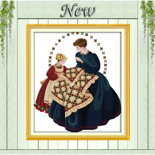 Needlewomen girl woman kid crafts painting counted print on canvas DMC 11CT 14CT kit DIY Cross Stitch embroidery needlework Sets