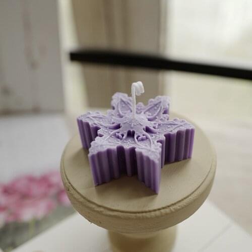 Silicone Snowflake Mold Candle Soap DIY Aromatherapy Plaster Candle Making Cake Jelly Mousse Mould Merry Christmas Decor