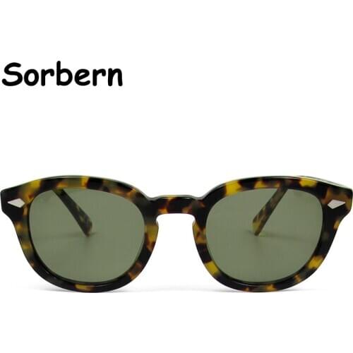 Brand Designer Acetate Sunglasses Women Retro Medium Round Frame Sun Glasses For Men Driving Eyewear Shades Unisex Eyewear Oculo