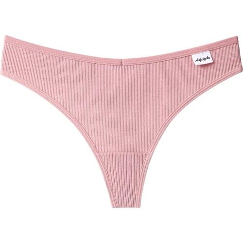 G-string Panties Cotton Womens Underwear Sexy Panties Female Underpants Thong Solid Color Pantys Lingerie M-XL Design
