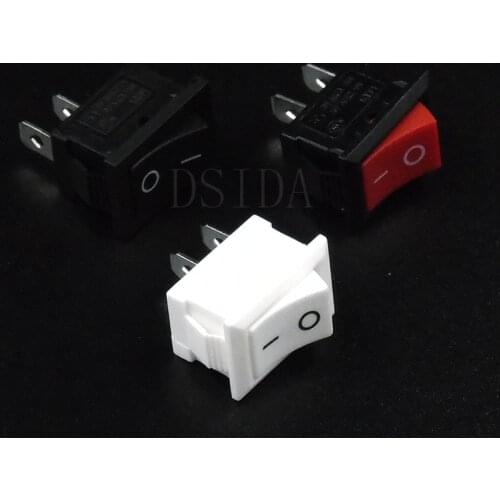 10PCS KCD1 6A 250V 10A 125V 2Pin ON-OFF 15*21mm Ship Type Switch 15X21 Rocker switch KCD1-101 Red Black and White New