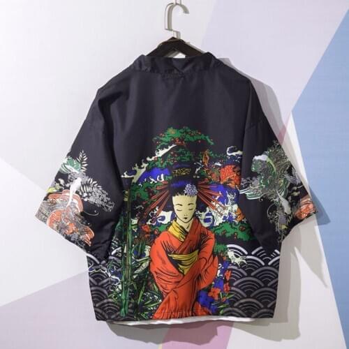 Japanese kimono cardigan cosplay shirt blouse for women Japanese yukata female summer beach kimono