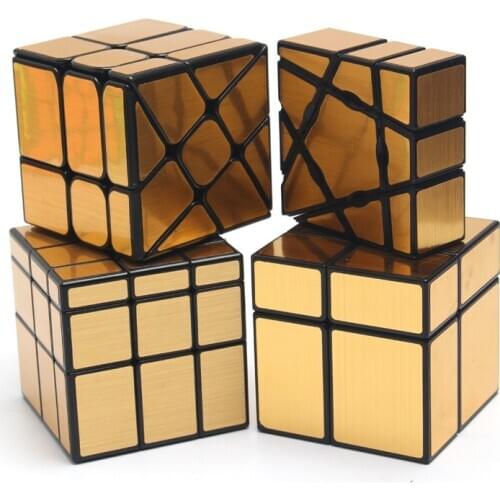 4 Pcs/set Qiyi 3x3x3 Mirror Shengshou 2x2 Cast Coated Moyu Hot Wheel Yongjun Ghost 1x3x3 Silver Gold Stickers Magic Cube