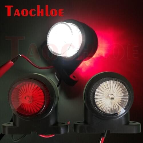 1 Pair 12V 24V LED Parking Lights Truck Trailer Lorry Tractor Position Lamps Red White Indicator Signal Lamp Side Marker Light