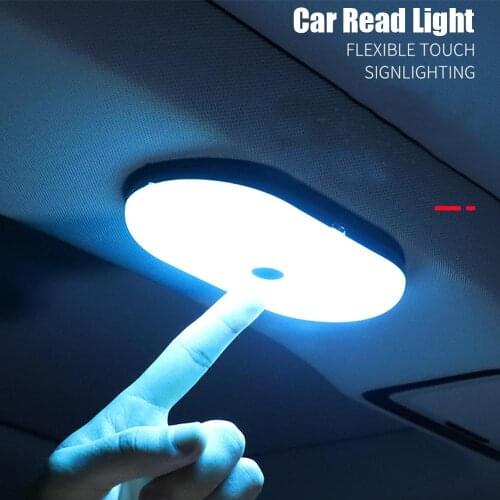 1Pc 5V Universal Car Interior Roof Dome USB Rechargeable Light LED Reading Lamp White Ice Blue USB Charging