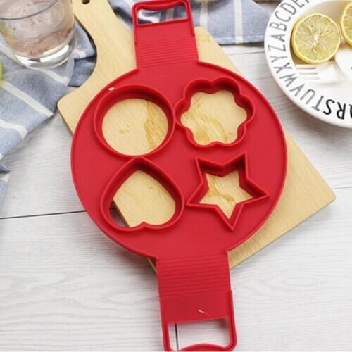 1PC 4 Type Silicone Four Hole Frying Pan Pancake Mold Silicone Pancake Multi-Type Baking Tool Cake Cookie Mold Mould 10120D