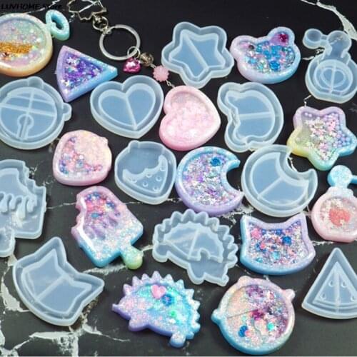 1Pcs Quicksand Silicone Mold DIY Making Molds For 12 Types Shape UV Epoxy Resin Mold