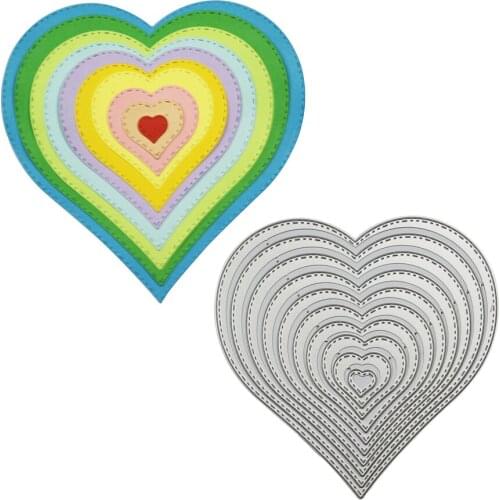 10 Sizes Heart Shape Die Cut Set Embossing Cut Template Love Heart Paper Card Scrapbook Album Photo Decortion Dies