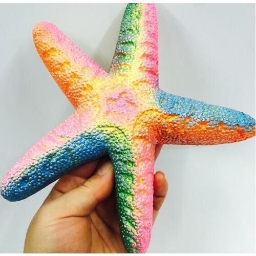 10pcs/lot beautiful Squishy Jumbo Colorful Starfish Rainbow Sea Star Slow Rising Cute Phone Straps Soft Fun Kid Toy Gift