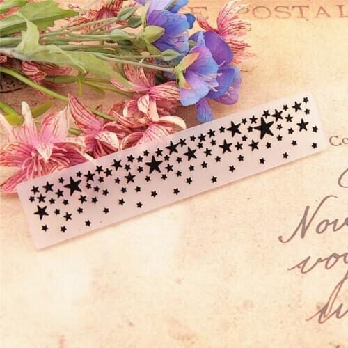 15x3cm stars rain Embossing folders Plastic Scrapbooking DIY Template Fondant Easter Cake Photo Album Card Making