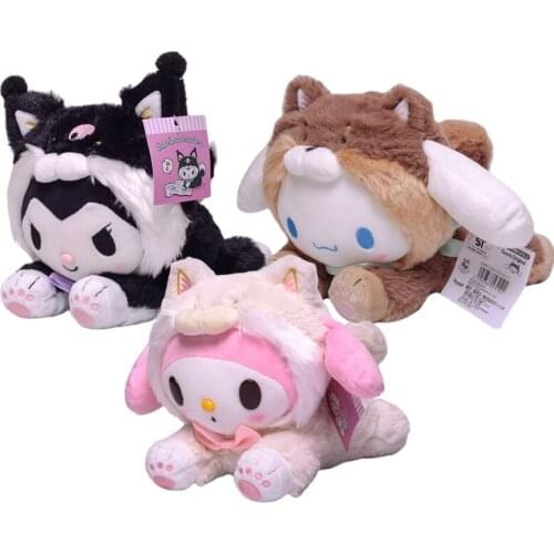 23cm Cartoon Stuffed Plush Toys Kullomi Melody Cinnamoroll Anime Kawaii Cute Soft Plushie Boutique Doll Girl Gift Kids Toy Gifts