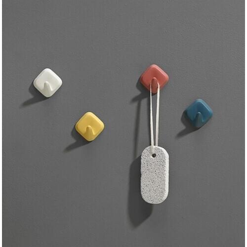 4PCS Wall Hook Creative Casual Decorative Plastic Self-adhesive Hook Wall Hanger