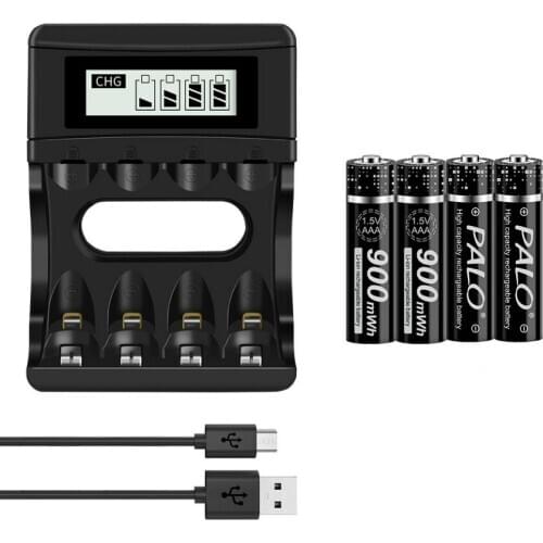 4PCS 1.5v AAA Lithium Li ion 900mWh Rechargeable Battery aaa Batteria 1.5v Li-ion Batteries Rechargeable And USB charger