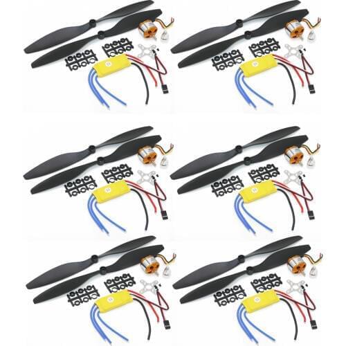 6set/lot A2212 1000KV 2200KV A2208 Brushless Outrunner Motor +30A ESC+1045 Propeller Quad-Rotor Set for RC Aircraft Multicopter