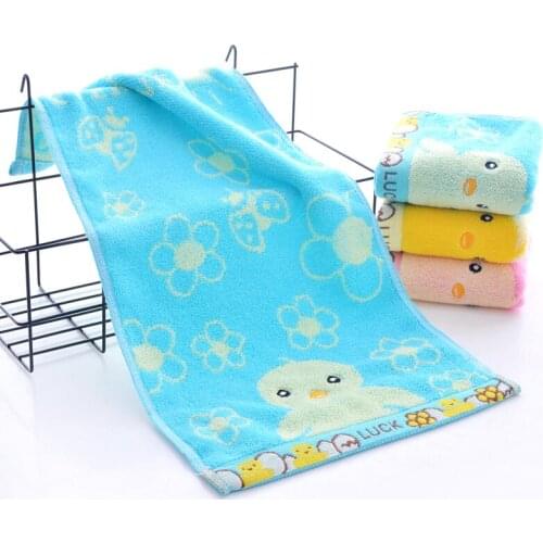 6pcs/lot Pure Cotton Baby Towel Cartoon Yellow duck Child face Towel kid Soft Water Absorbing wholesale Factory Direct Sale